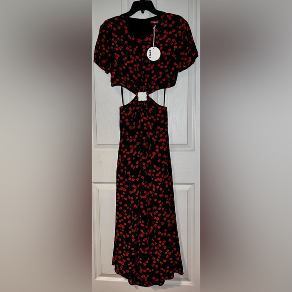 STAUD NWT Calypso Poppy Cut-Out Dress - Picture 4 of 7